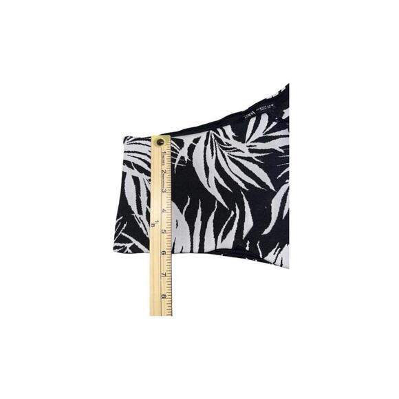 Zara Black & White Tropical  Sleeveless One Shoulder Crop Top. NWT. Medium - Picture 3 of 4